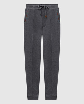 Brunello Cucinelli Серые джогеры с молниями MW8633315G