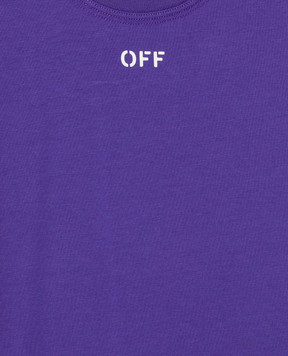 Off-White Дитяча фіолетова футболка з принтом Off OGAA01BS25JER001