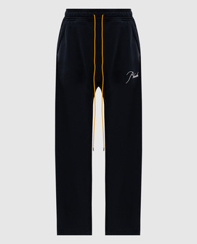 Rhude Синие спортивные брюки с вышивкой логотипа RHPF24SP02012