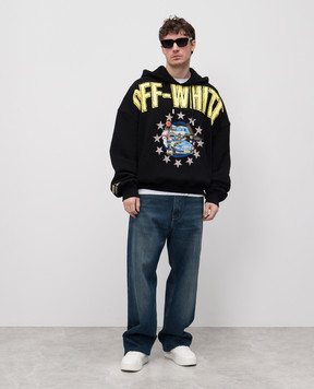 Off-White Черные худи с принтом OMBB118S25FLE001