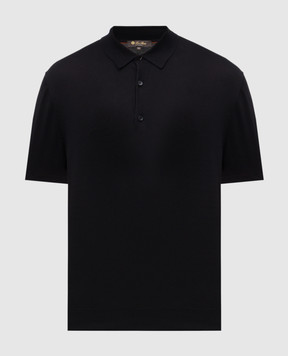 Loro Piana Черное поло Ice Wish FAO9908