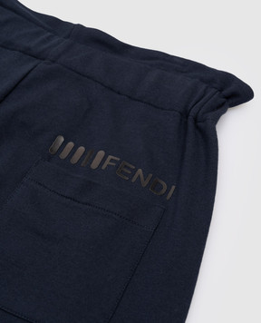 Fendi Детские синие джогеры с принтом логотипа JFF05769
