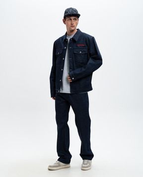Off-White Синие джинсы с вышивкой логотипа OMYA138F24DEN002