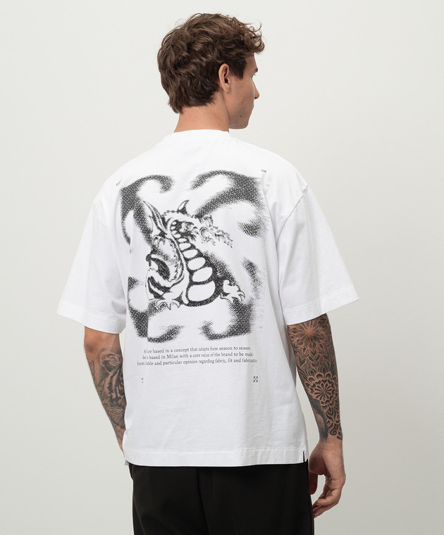 Off-White - Белая футболка свободного кроя Dragon Arrow