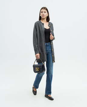 Valentino Серый кардиган из шерсти с логотипом 5B3KA07Z8N2