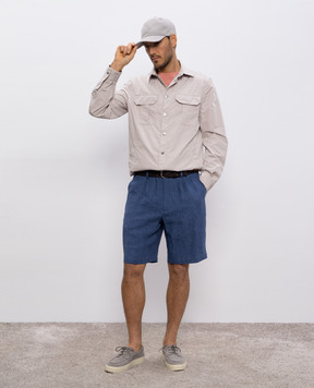 Brunello Cucinelli Синие шорты из льна MH248U0065