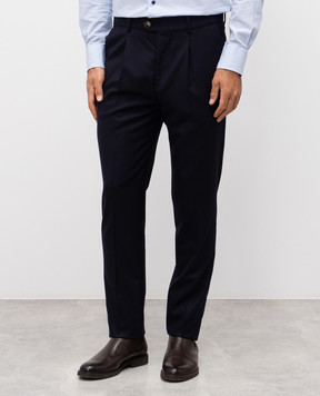 Brunello Cucinelli Сині штани з вовни ME226E1450