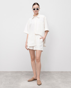 Lou Lou Studio Білі шорти SIMAI з льоном SIMAI