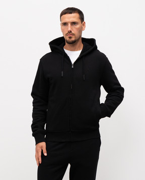 Trussardi Черная спортивная куртка с вышивкой эмблемы G8068000028NMF503F01