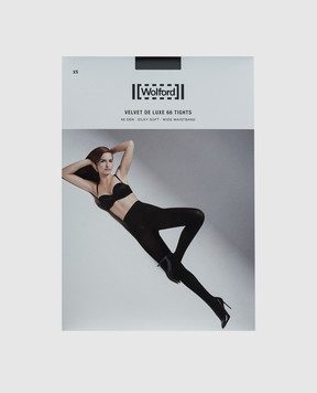 Wolford Черные колготки VELVET DE LUXE 66 Den 14775