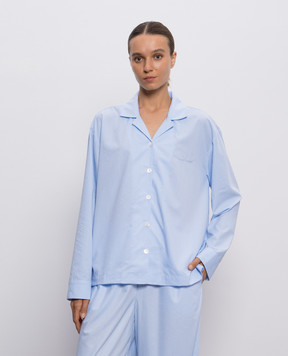 Dore & Rose Голубая пижамная рубашка в полоску LONGSLEEVESTRIPEDPJTOP