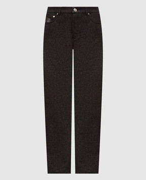 Brunello Cucinelli Коричневі штани з вовни з патчем логотипа M038PF1010