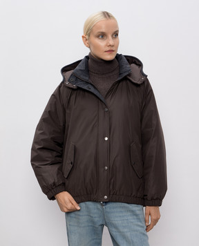 Brunello Cucinelli Коричнева пухова куртка MG5017852