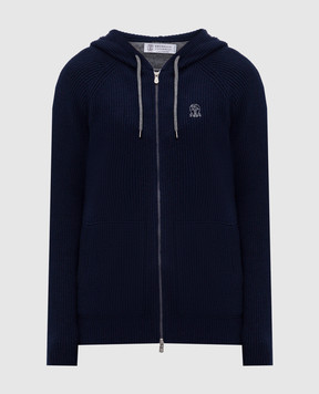 Brunello Cucinelli Синяя спортивная куртка с вышивкой логотипа логотип M22704806G