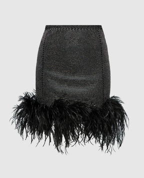 Santa Brands Черная юбка с кристаллами и перьями страуса FEATHERSSKIRT