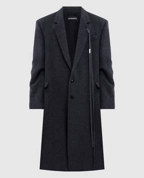 Ann Demeulemeester Серое пальто Leonard с шерстью B0010961FA510