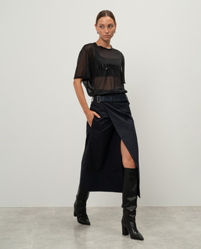 Helmut Lang Черная футболка с принтом логотипа O04HM501