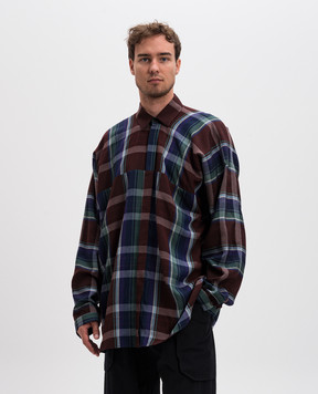 Jan Jan Van Essche Бордова сорочка в клітинку SHIRT101