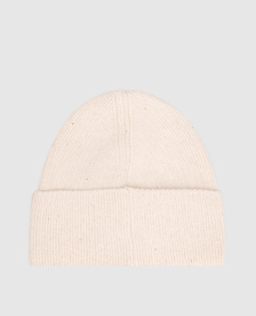 Twinset Бежева шапка з ангорою з люрексом 252TA426B