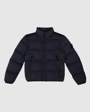 Stone Island Дитячий синій стьобаний пуховик з патчем логотипа 81164072868