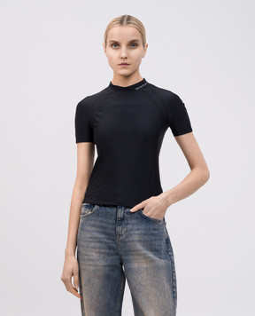 Alexander Wang Черная футболка со светоотражающим принтом логотипа 4CC1251533