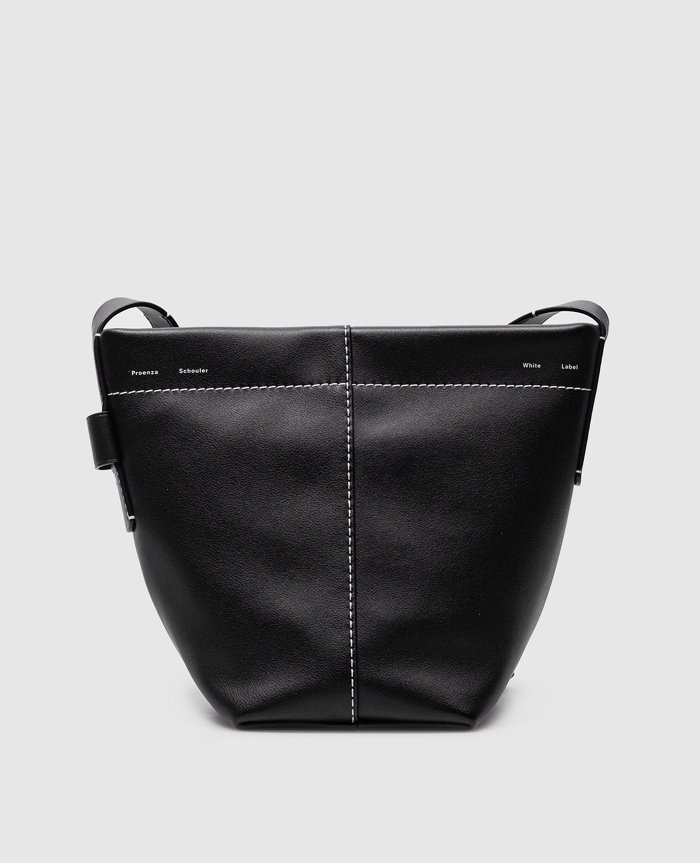 Black leather Barrow bucket bag