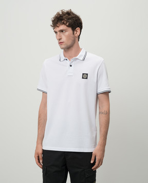 Stone Island Біле поло з нашивкою логотипа 81152SC18