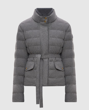 Moncler Сіра пухова куртка з нашивкою логотипа K20931A0010789B0Y