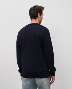 Balmain Синій джемпер з вовони мериноса FH1KD000KI84
