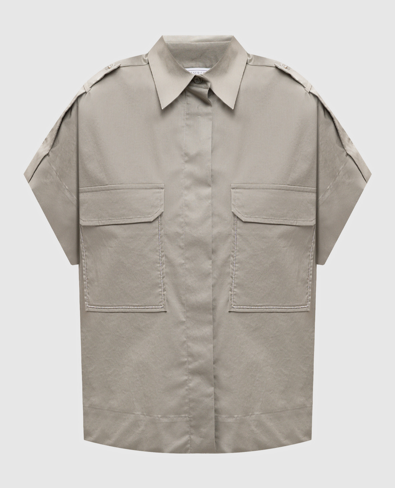 Рубашка с цепочкой мониль цвета хаки