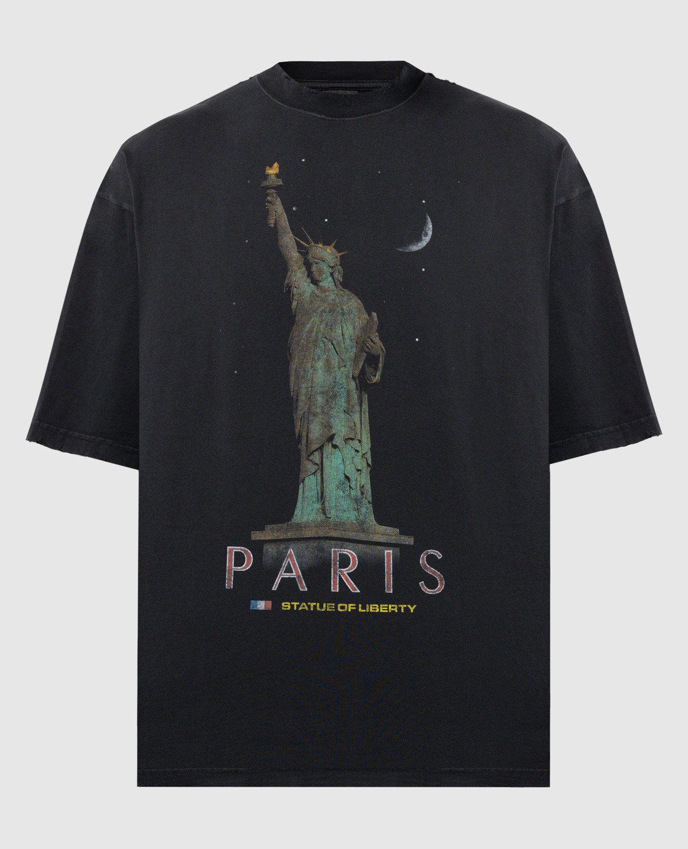 

Черная футболка PARIS LIBERTY с винтажным эффектом, Черный, Футболки