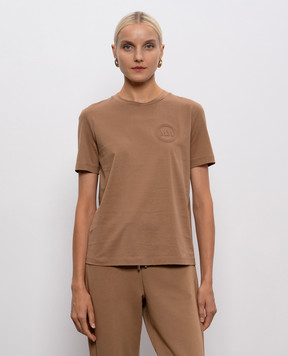 Max Mara Коричнева футболка GATTONI з фактурною монограмою GATTONI