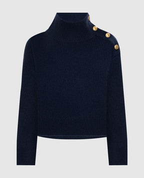 Brunello Cucinelli Синій светр з вовни, кашеміру та шовку M16725104