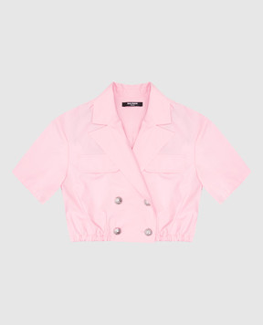 Balmain Детский розовый двубортный топ BW5A01P0479410