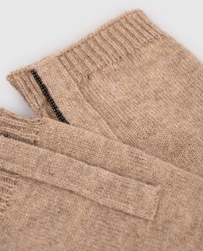 Brunello Cucinelli Бежеві рукавички з кашеміру M12147189