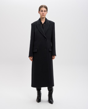 PROENZA SCHOULER Чорне двобортне пальто Reed з вовни R2441002BAW148