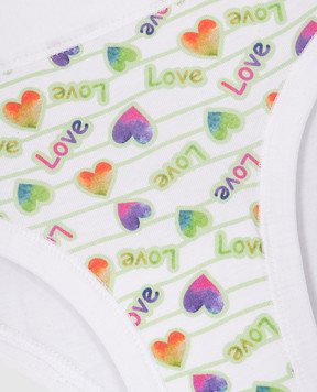 RiminiVeste Детские белые трусики Lovely с принтом Love B2821J
