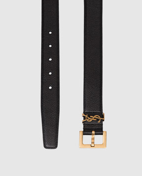 Saint Laurent Чорний шкіряний ремінь CASSANDRE 634437DTI0W