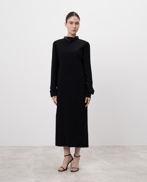 Tom Ford Черное платье миди с ожерельем AB1657