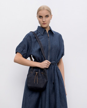 Brunello Cucinelli Синя сумка бакет-бег Duo MB25D2678