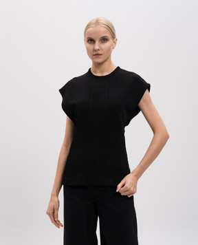 Jil Sander Чорний топ з акцентними швами J02NC0264J20232