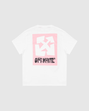 Off-White Дитяча біла футболка з принтом логотипа OGAA001S25JER00A
