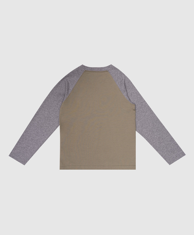Brunello Cucinelli Дитячий лонгслів кольору хакі з принтом Eternal Balance B0B13T184C зображення 2