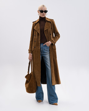 Saint Laurent Коричневий гольф з вовни, шовку та кашеміру 840802YAPK2