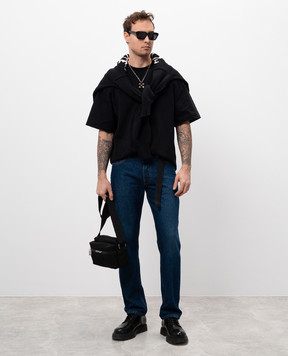 Off-White Сині джинси з патчем логотипа OMYA175C99DEN004