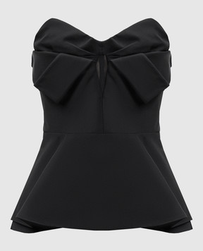 Alexander McQueen Черный корсетный топ с шелком 839622QEAGH