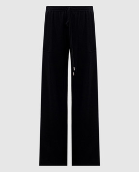 Ermanno Scervino Черные брюки из шерсти, шелка и кашемира D472P306WHB