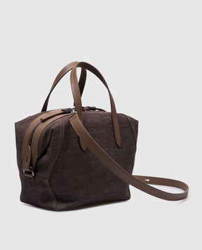 Brunello Cucinelli Коричневая сумка-боулер с цепочкой мониль MB25D2685