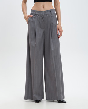 Twinset Серые брюки в полоску с логотипом 242TP2284