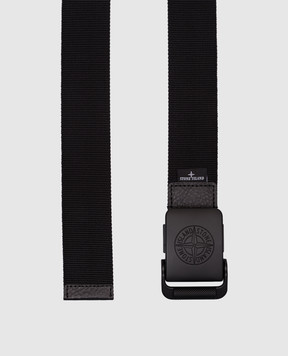 Stone Island Чорний ремінь з емблемою логотипа K1S159300948S0073